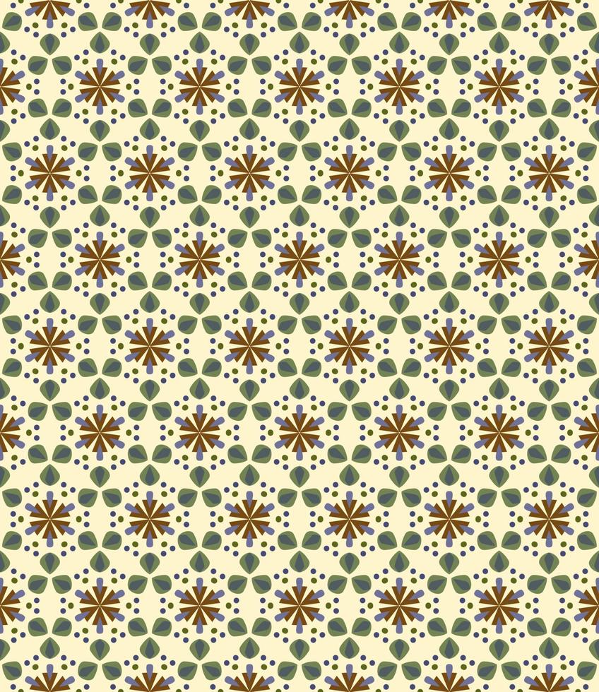 Seamless geometric pattern with flowers. Background vector