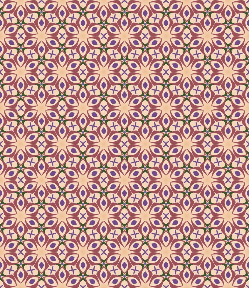 Seamless geometric pattern with flowers. Background vector