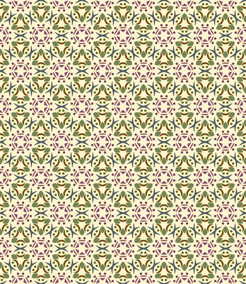 Seamless geometric pattern with flowers. Background vector