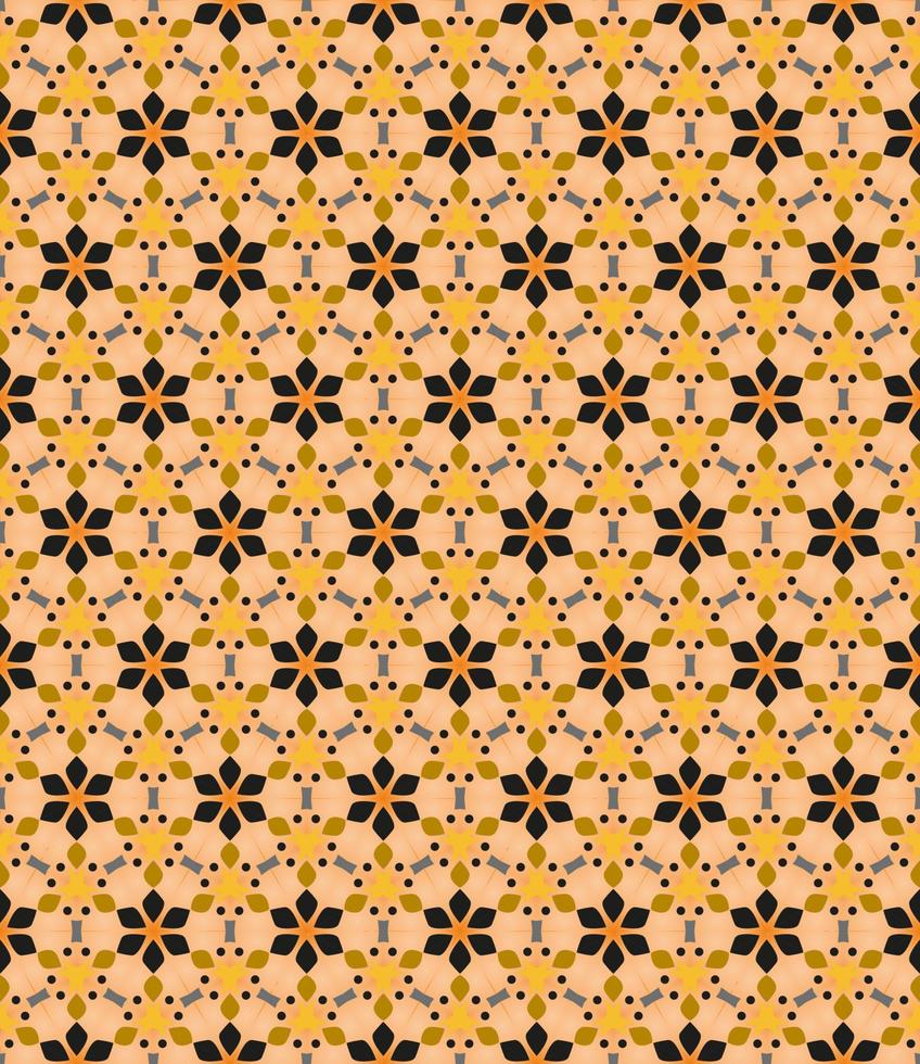 Seamless geometric pattern with flowers. Background vector