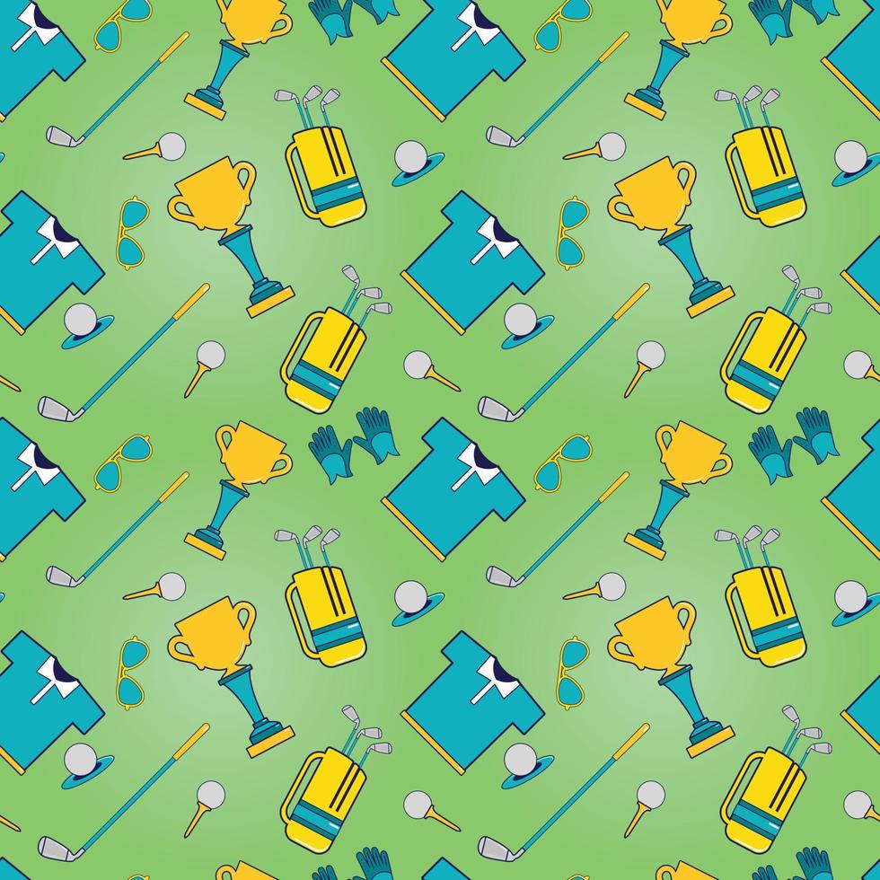 Golf pattern seamless, cartoon style vector