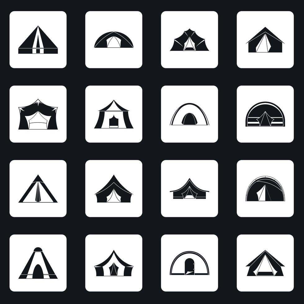 carpa formas iconos conjunto cuadrados vector