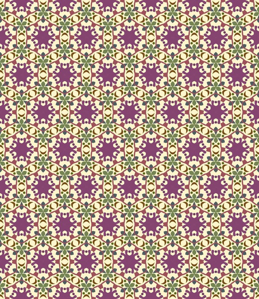 Seamless geometric pattern with flowers. Background vector