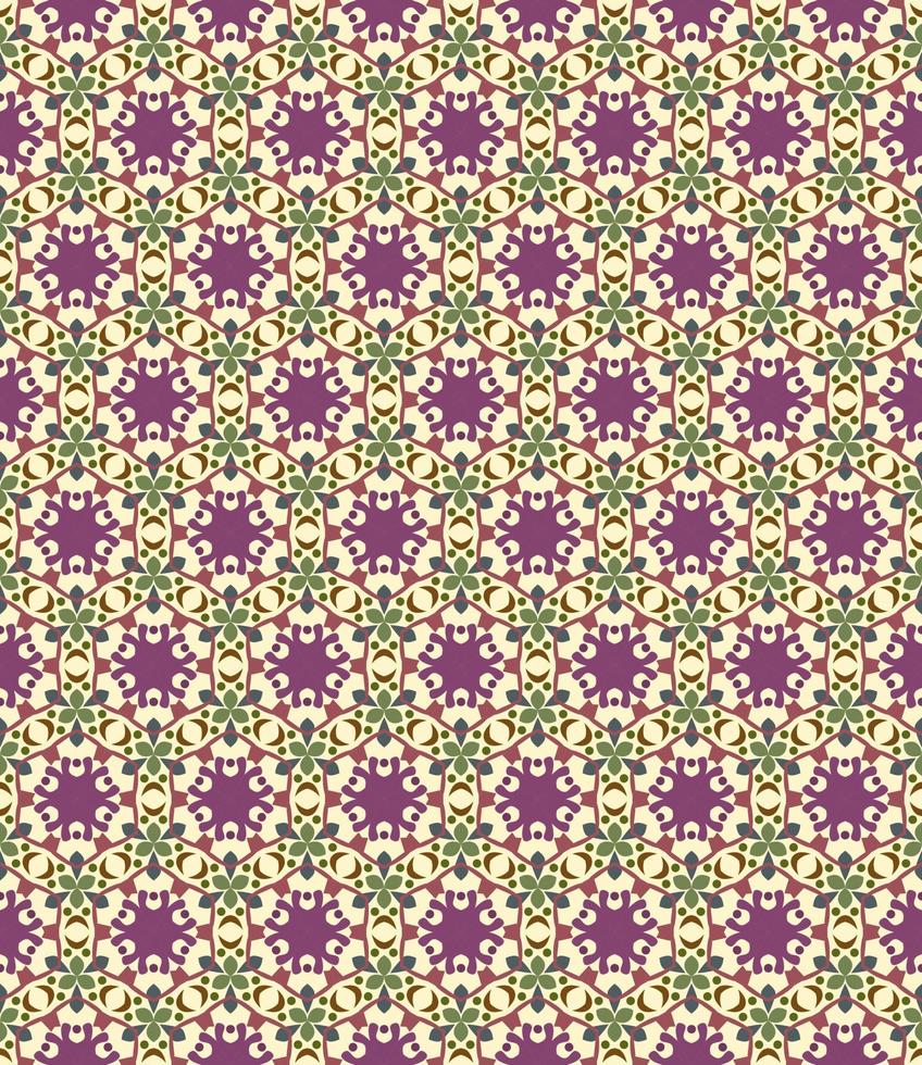 Seamless geometric pattern with flowers. Background vector