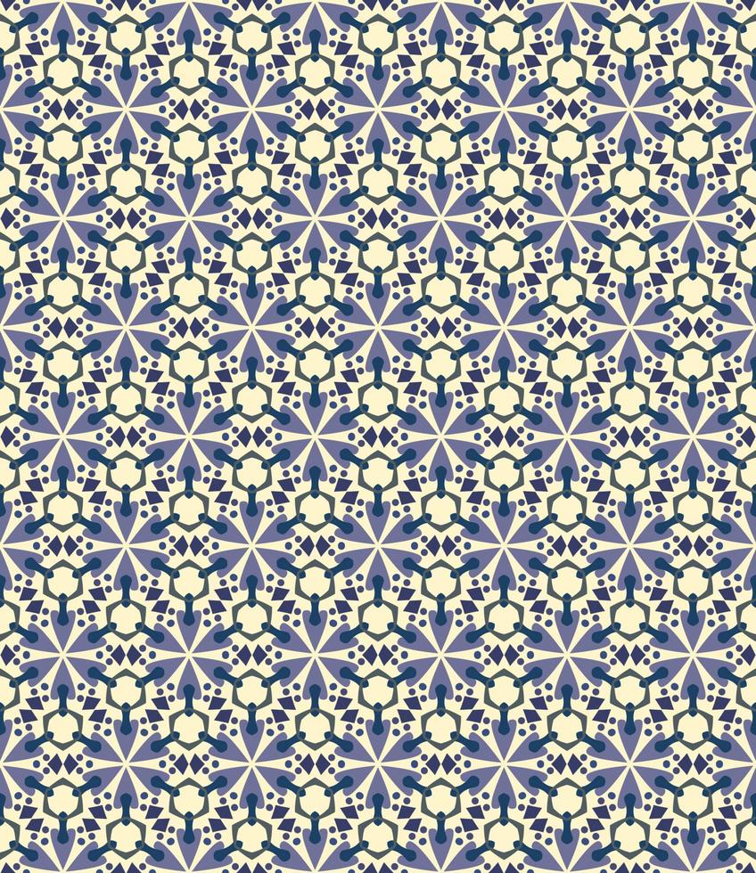 Seamless geometric pattern with flowers. Background vector