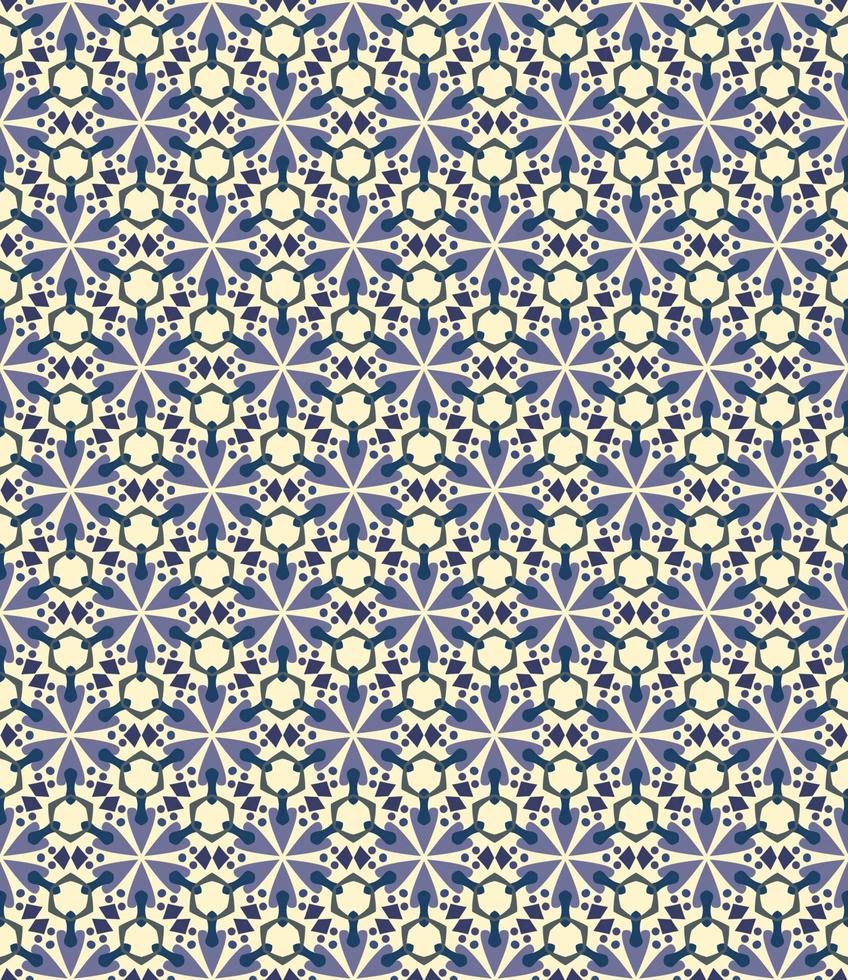 Seamless geometric pattern with flowers. Background vector