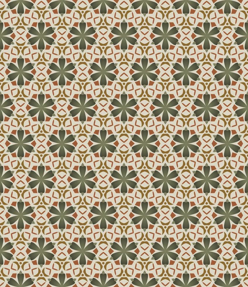 Seamless geometric pattern with flowers. Background vector