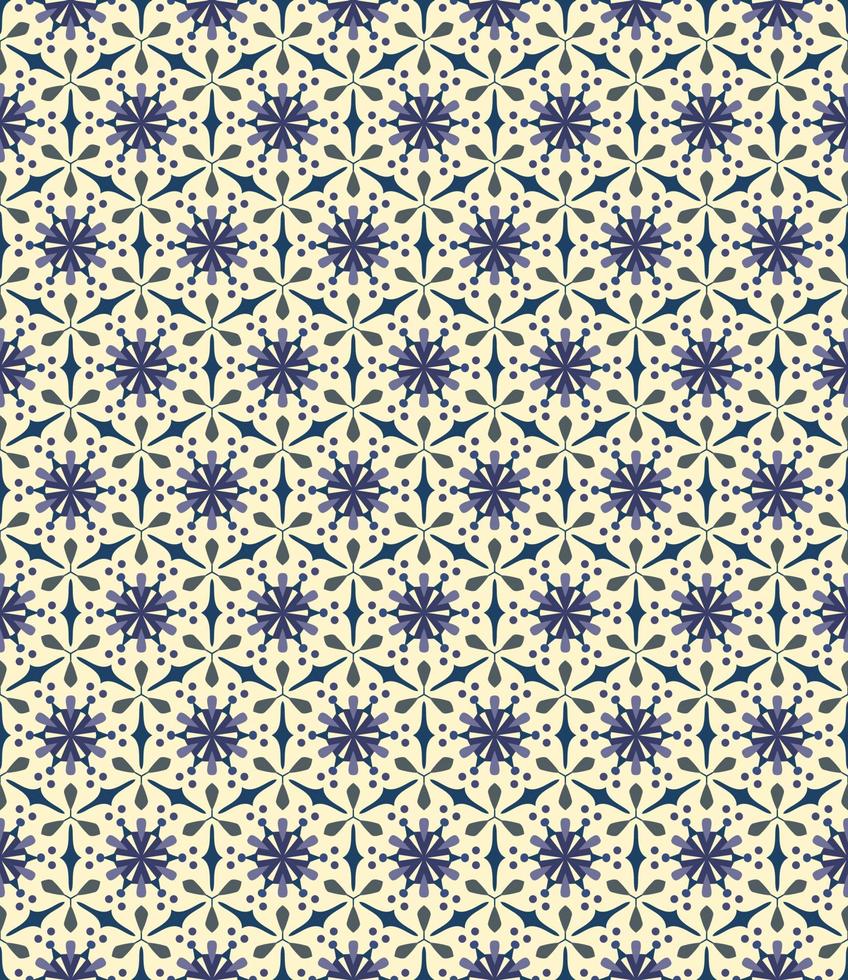 Seamless geometric pattern with flowers. Background vector
