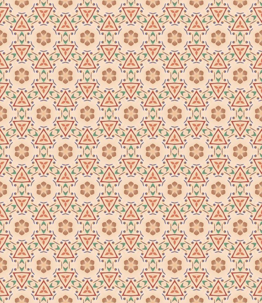 Seamless geometric pattern with flowers. Background vector