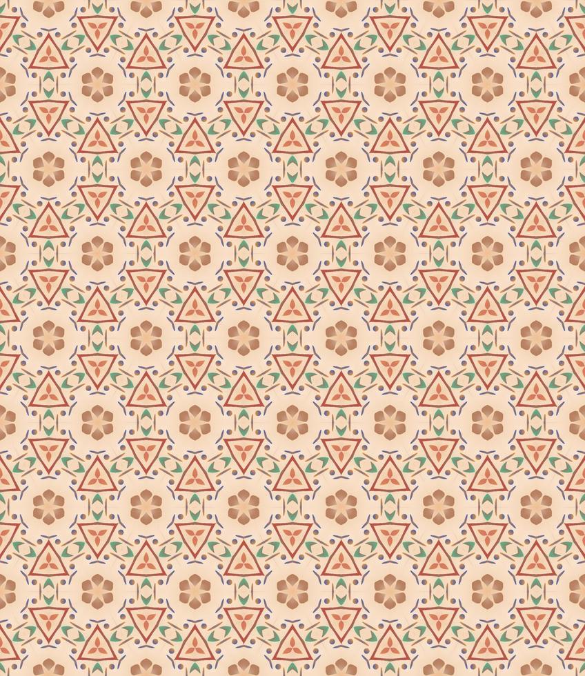 Seamless geometric pattern with flowers. Background vector