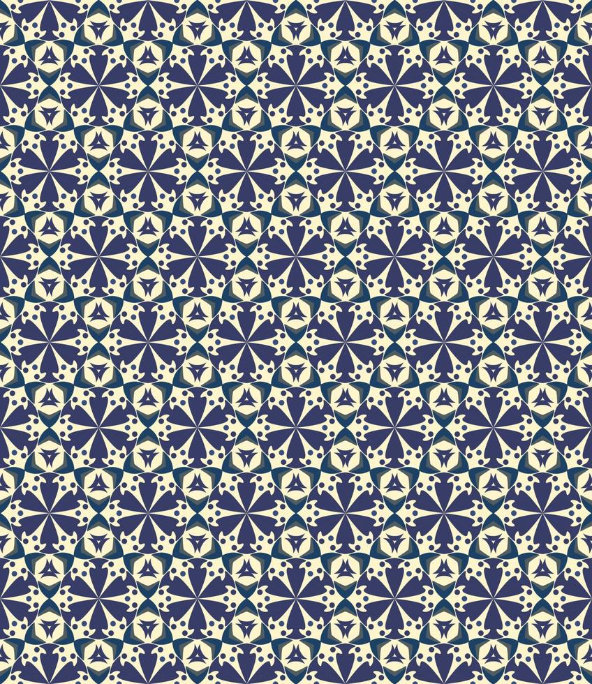 Seamless geometric pattern with flowers. Background vector