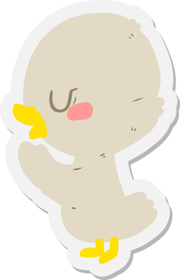 cartoon duckling sticker vector