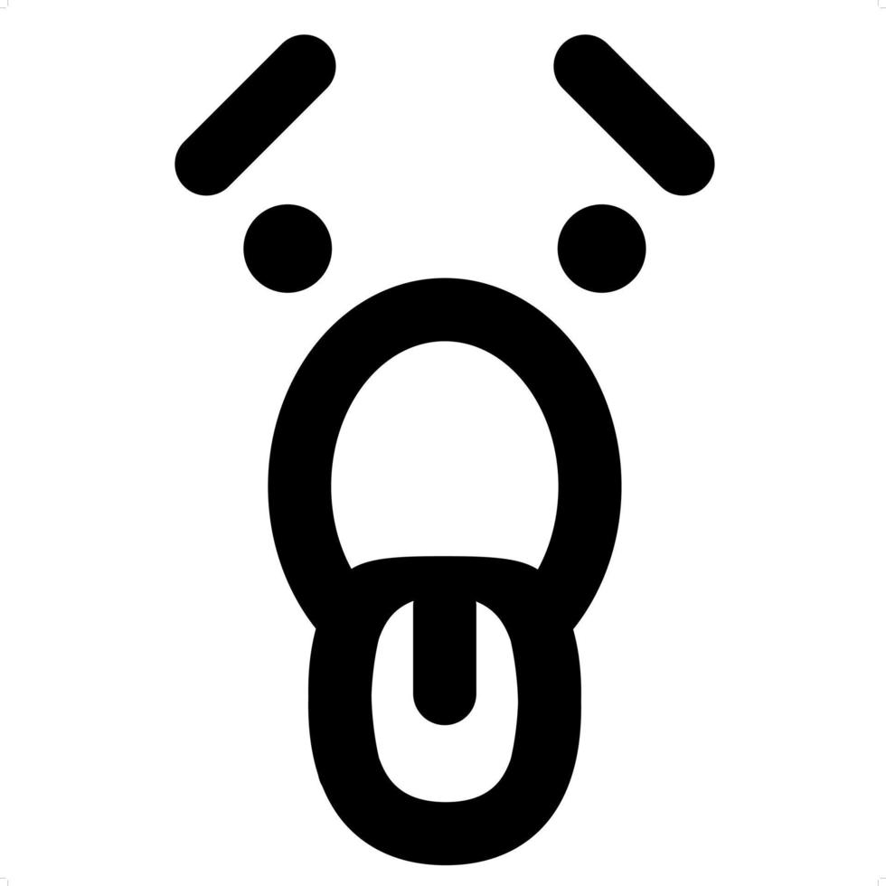 exhausted panting face icon vector