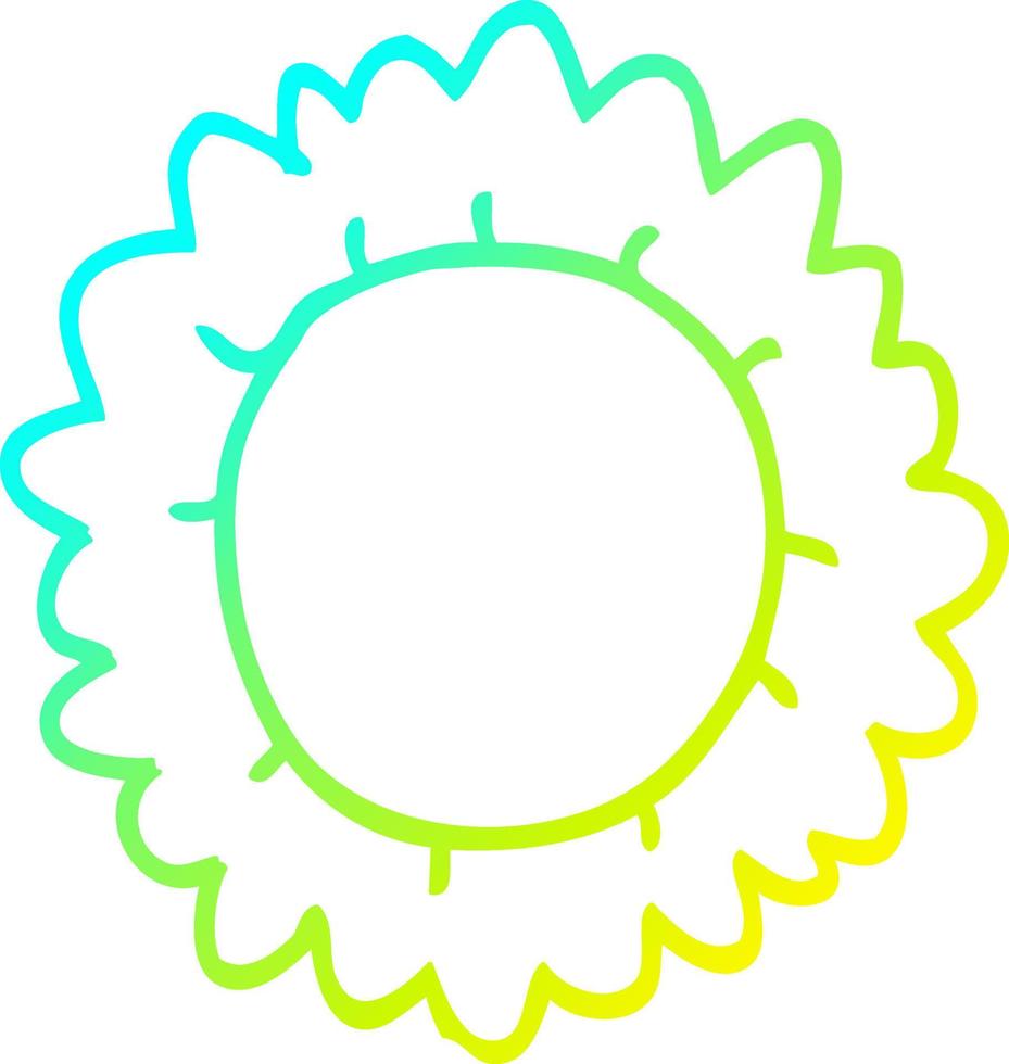 cold gradient line drawing cartoon flower vector