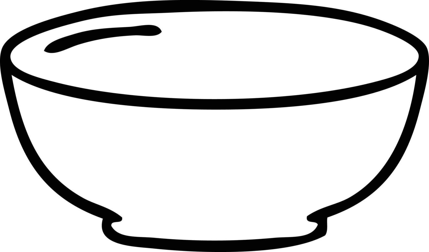 quirky line drawing cartoon bowl vector