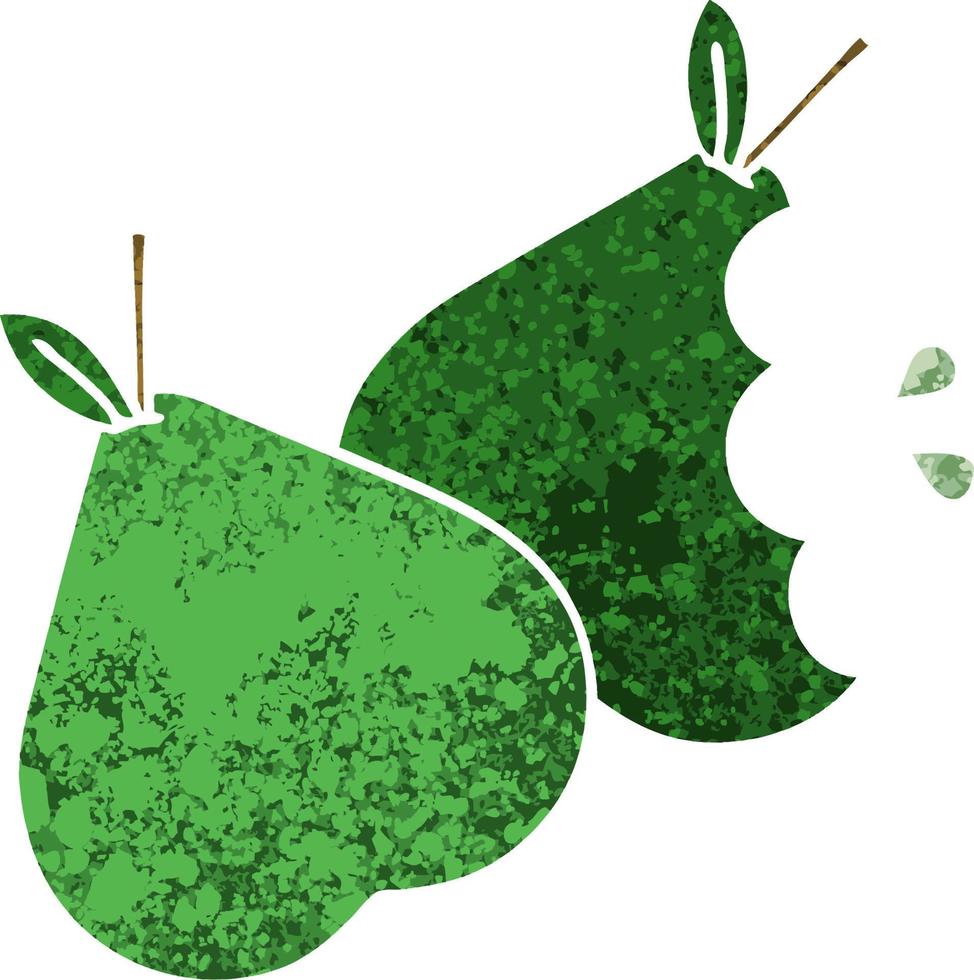 retro illustration style cartoon pears vector