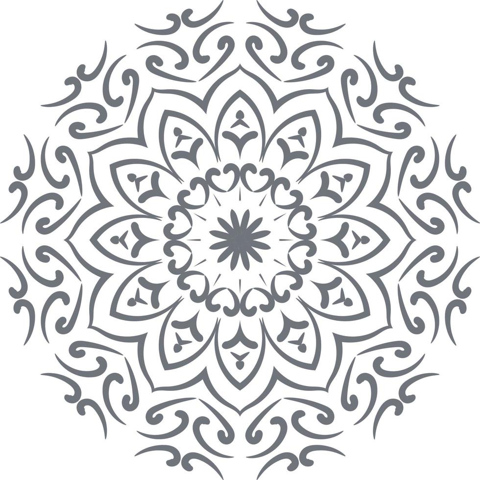 ornamento de printmandala, contorno, garabato, dibujado a mano, ilustración. estilo de tatuaje de henna vectorial, puede usarse para textiles, libros de colores, impresión de estuches telefónicos, tarjetas de felicitación vector