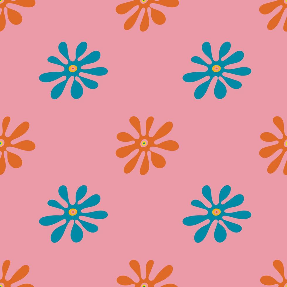 Psychedelic seamless patterns in retro 70s style, groovy hippie backgrounds. Teenage cartoon funky print with abstract bright colors in the hippie style. vector