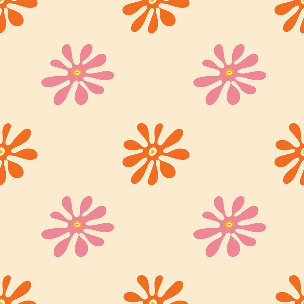 Psychedelic seamless patterns in retro 70s style, groovy hippie backgrounds. Teenage cartoon funky print with abstract bright colors in the hippie style. vector