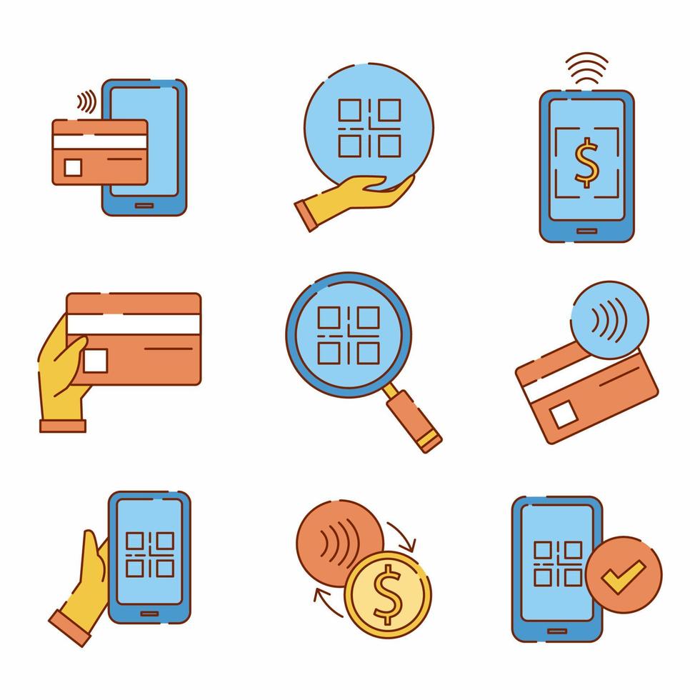 Logo Icon Set Qr Pay Set vector
