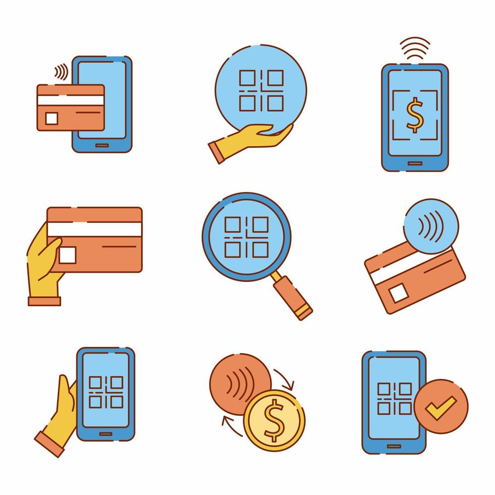 Logo Icon Set Qr Pay Set vector