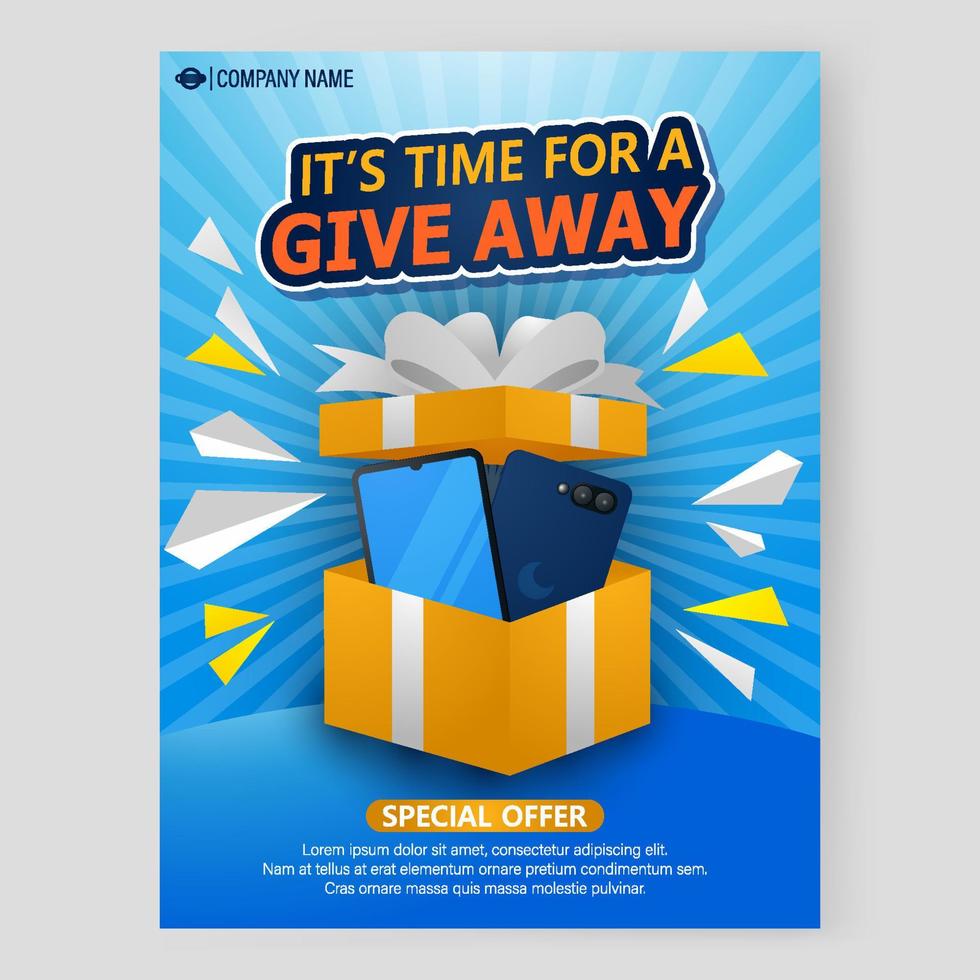 Give Away Poster vector