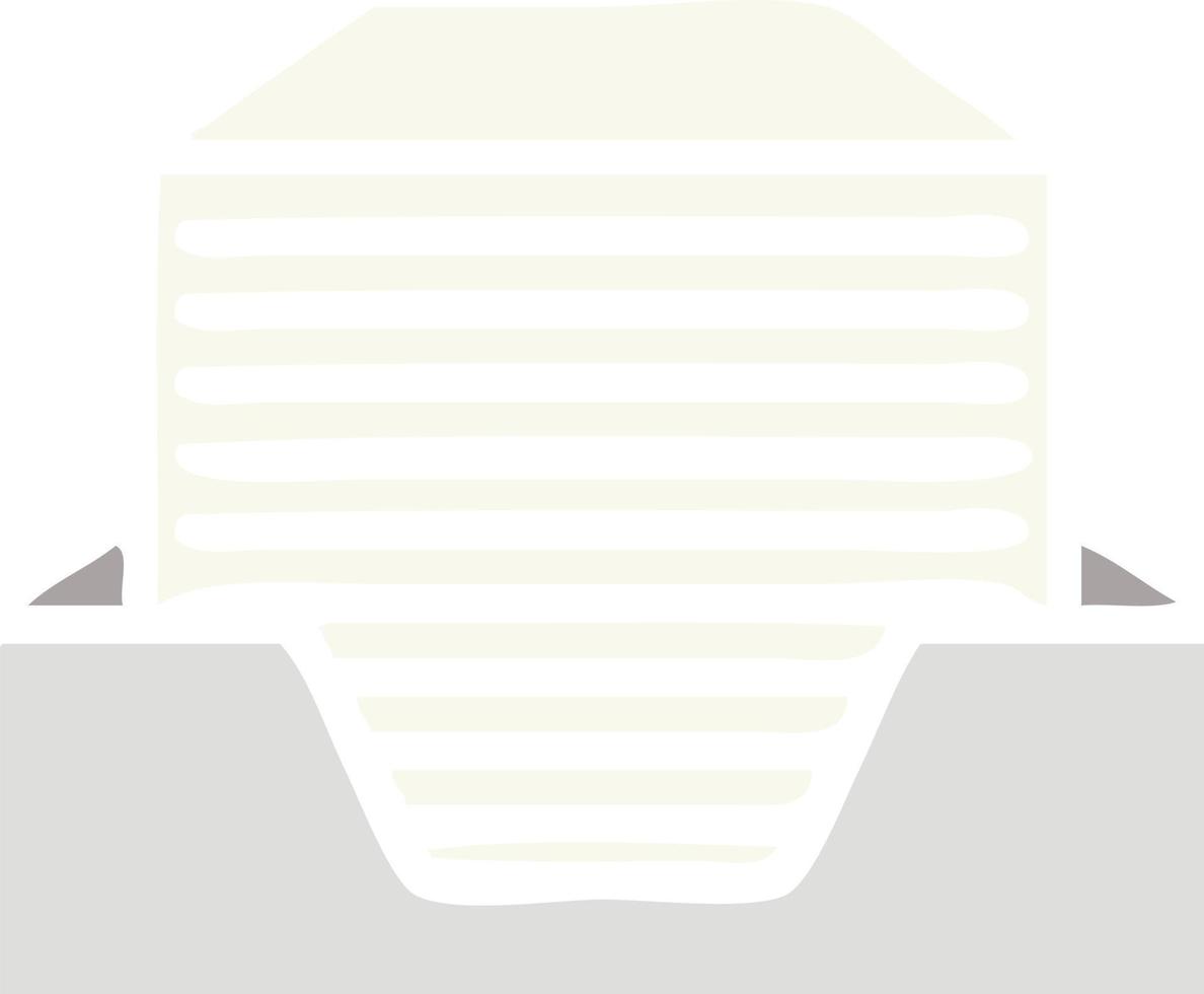 flat color retro cartoon stack of office papers vector