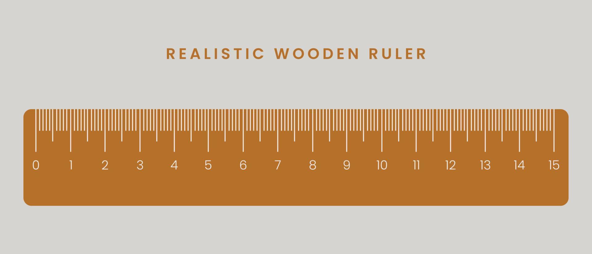 Top view of Realistic  wooden ruler on isolated white background vector