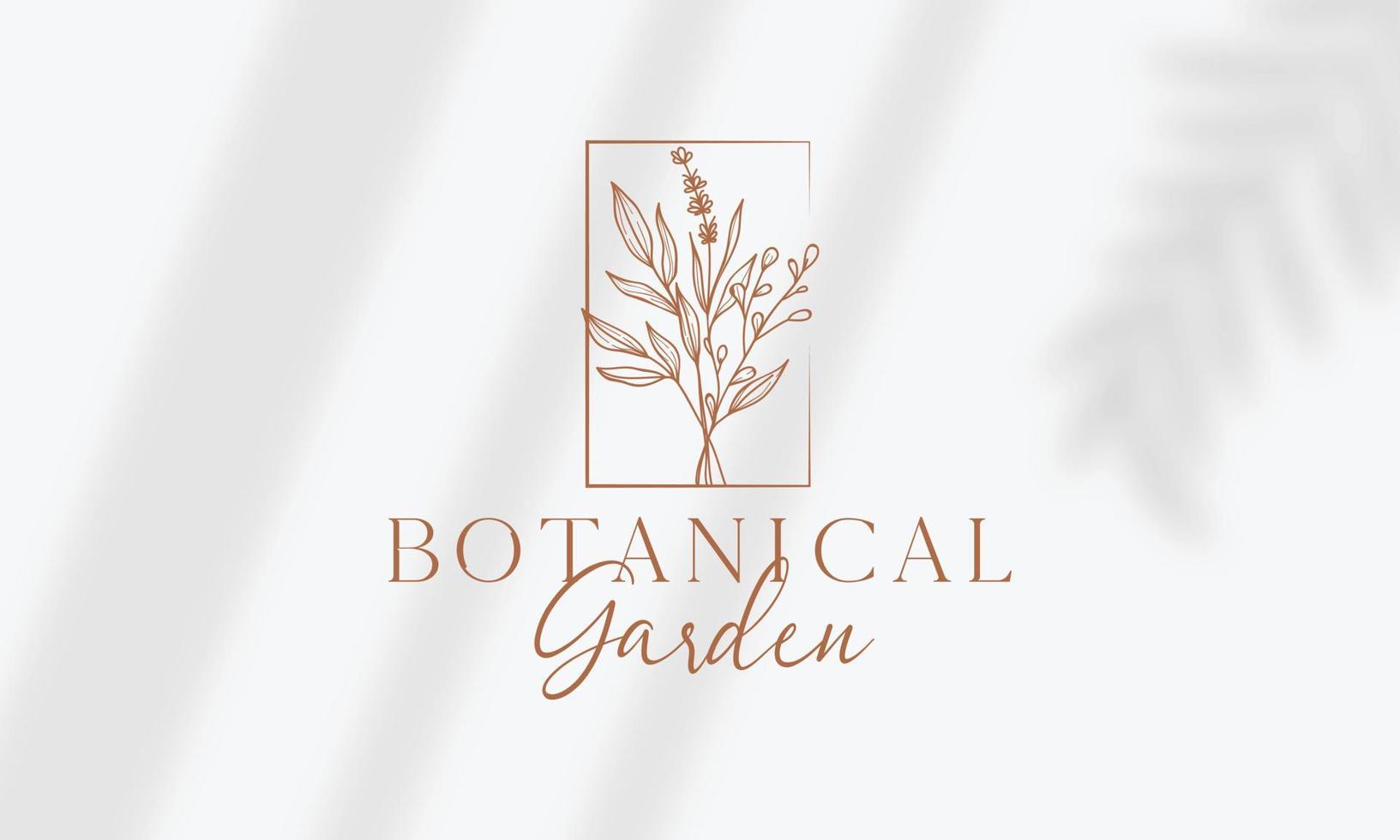 Botanical Floral element Hand Drawn Logo with Wild Flower and Leaves. Logo for spa and beauty salon, boutique, organic shop, wedding, floral designer, interior, photography, cosmetic. vector