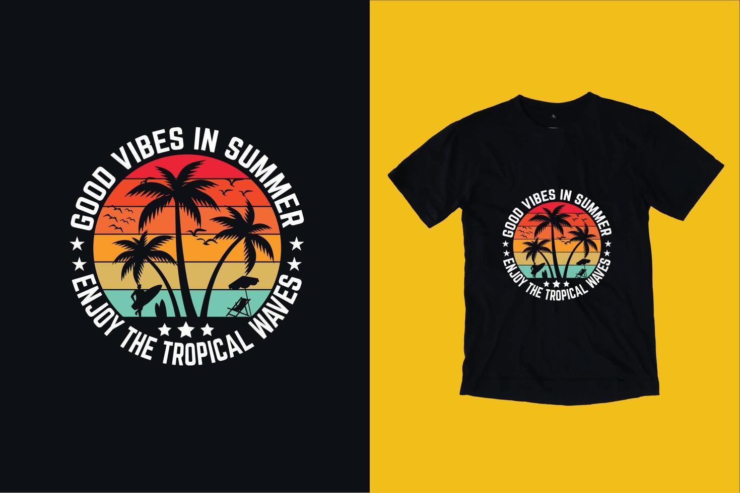 diseño de camiseta de verano vector