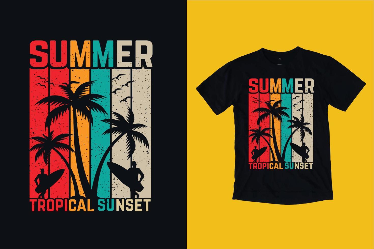 diseño de camiseta de verano vector