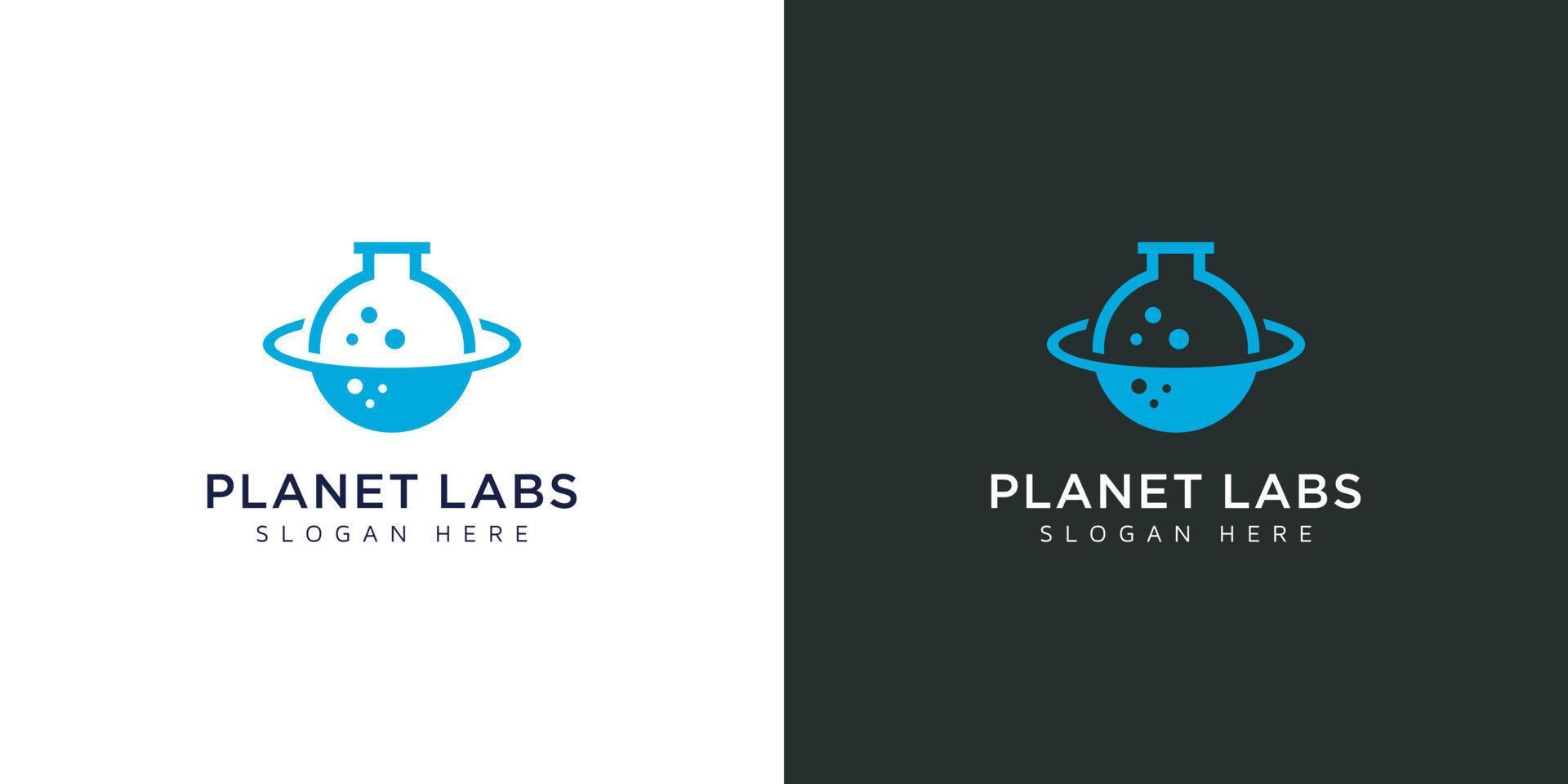 diseño de logotipo abstracto de laboratorio de trabajo de órbita de planeta vector
