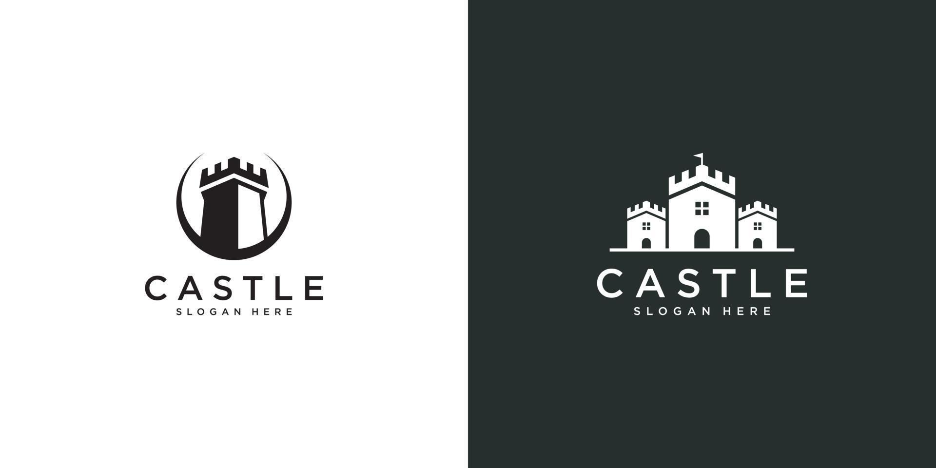 castle logo vector design