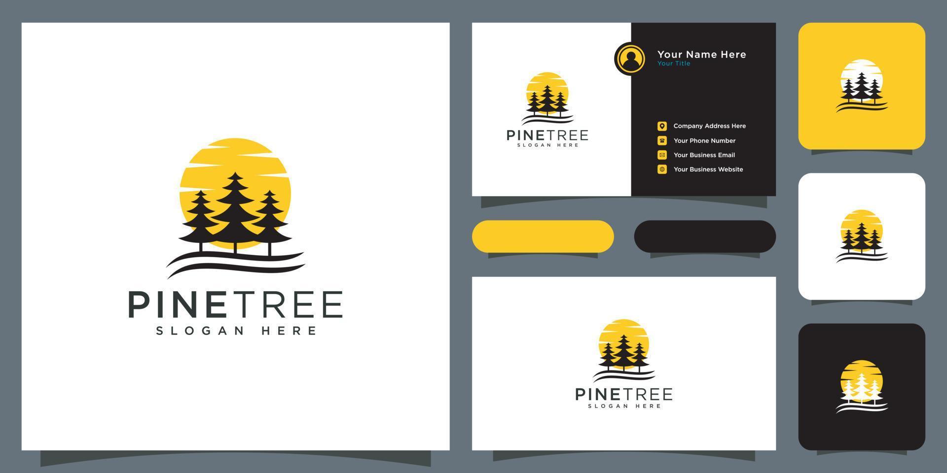 pine tree logo vector design template