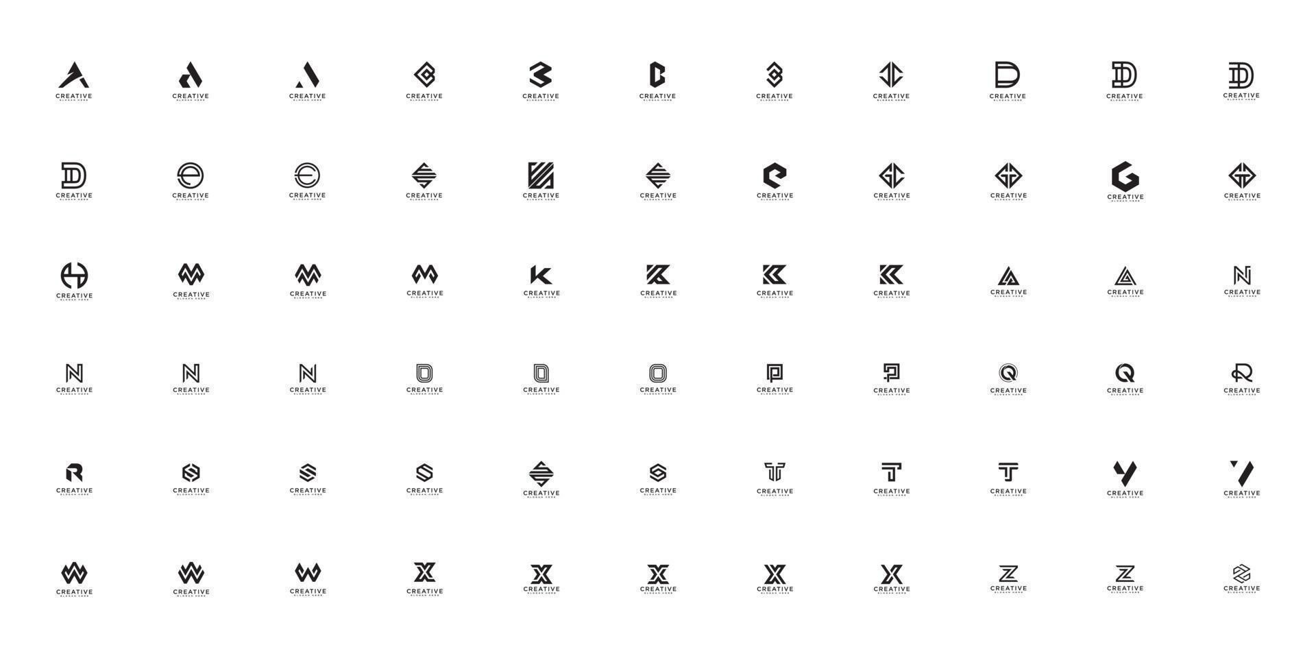 set of initial letter a-z logo vector design