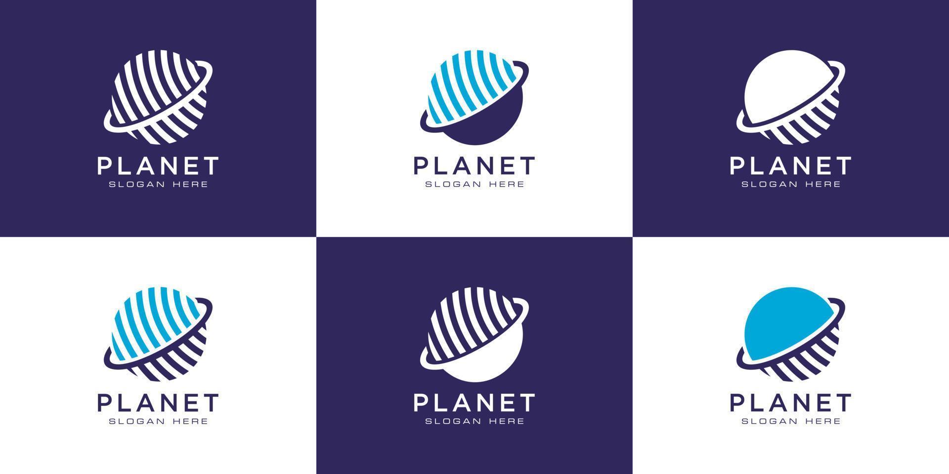creative planet orbit abstract logo vector