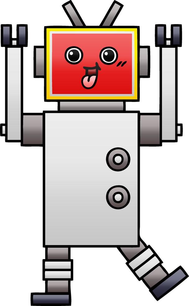 robot de dibujos animados sombreado degradado vector