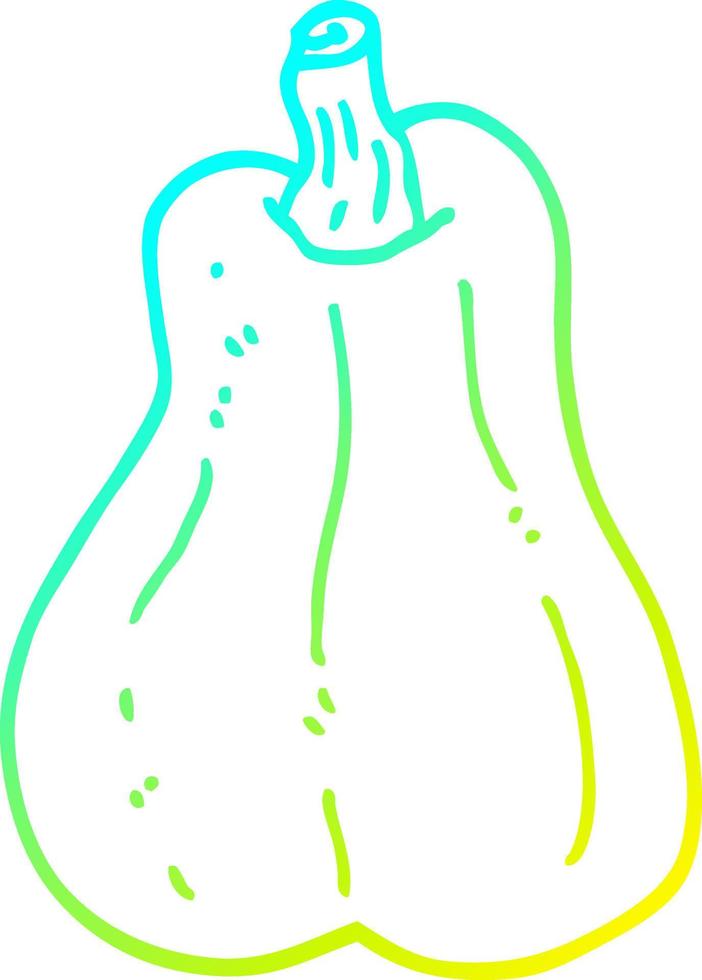 cold gradient line drawing cartoon butternut squash vector