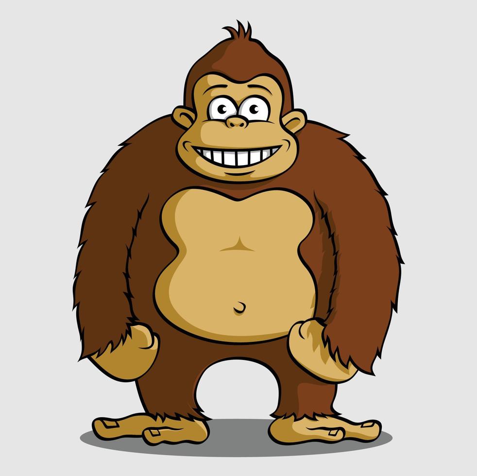 Funny gorilla with background illustration vector