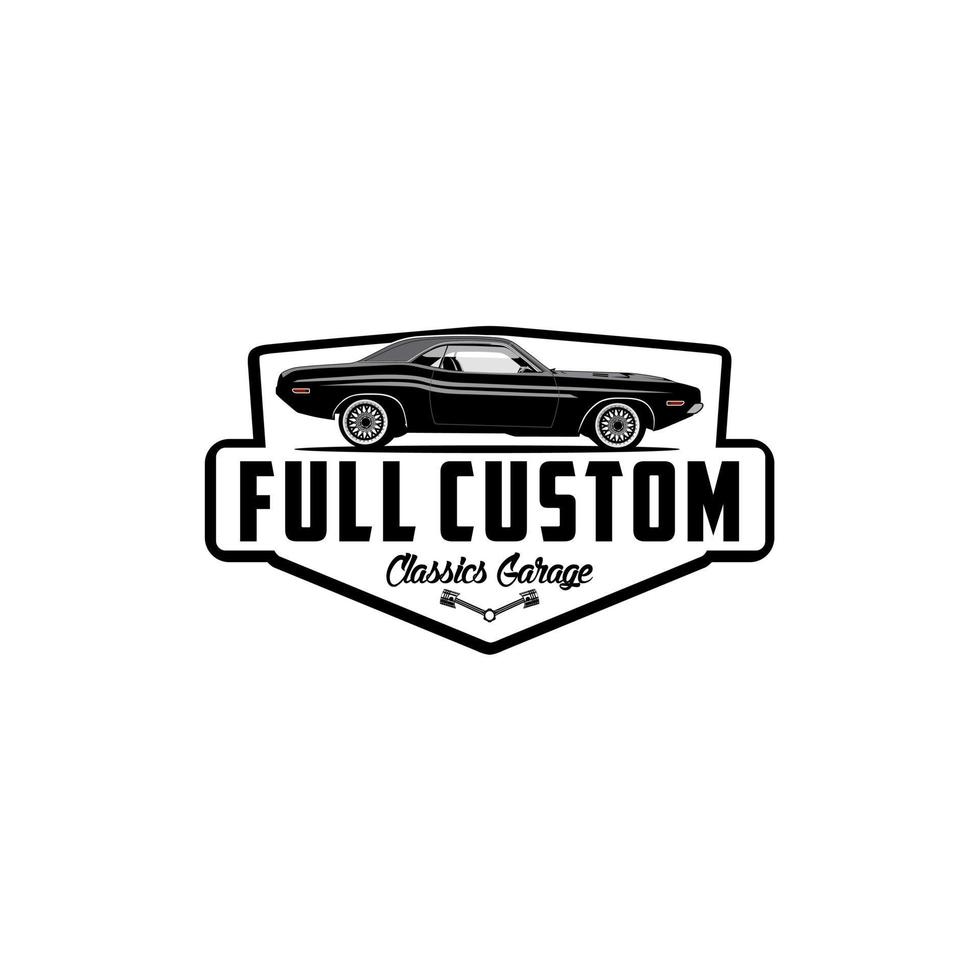 Full custom classic garage logo vector