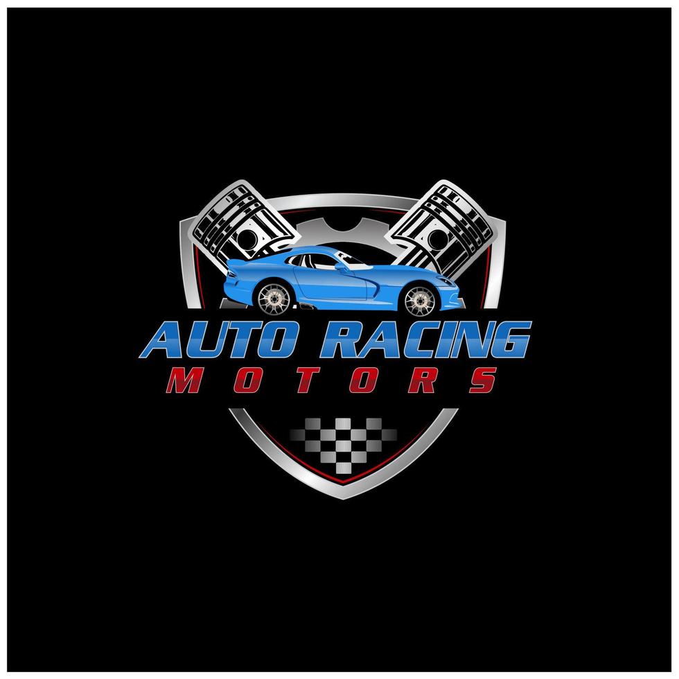 Auto racing motor logo vector