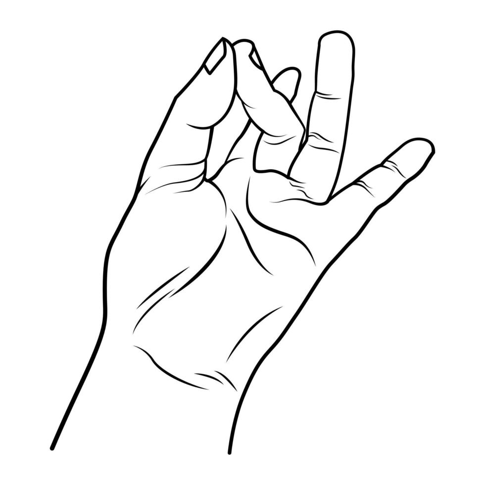 Hand illustration in line art style with meditation symbol vector