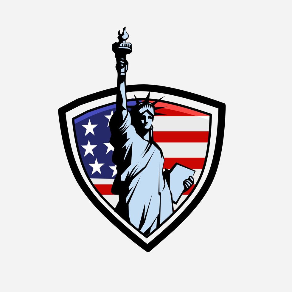 ilustración vectorial de la estatua de la libertad perfecta para logotipo, símbolo, etc. vector
