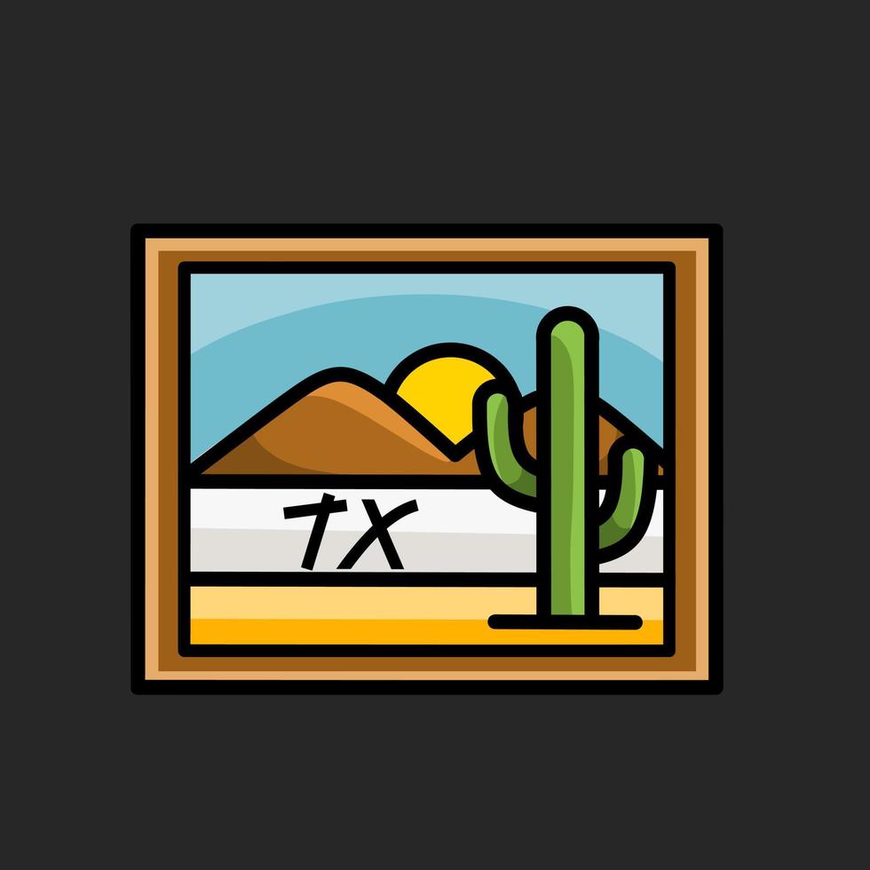 illustration of a landscape desert in texas vector