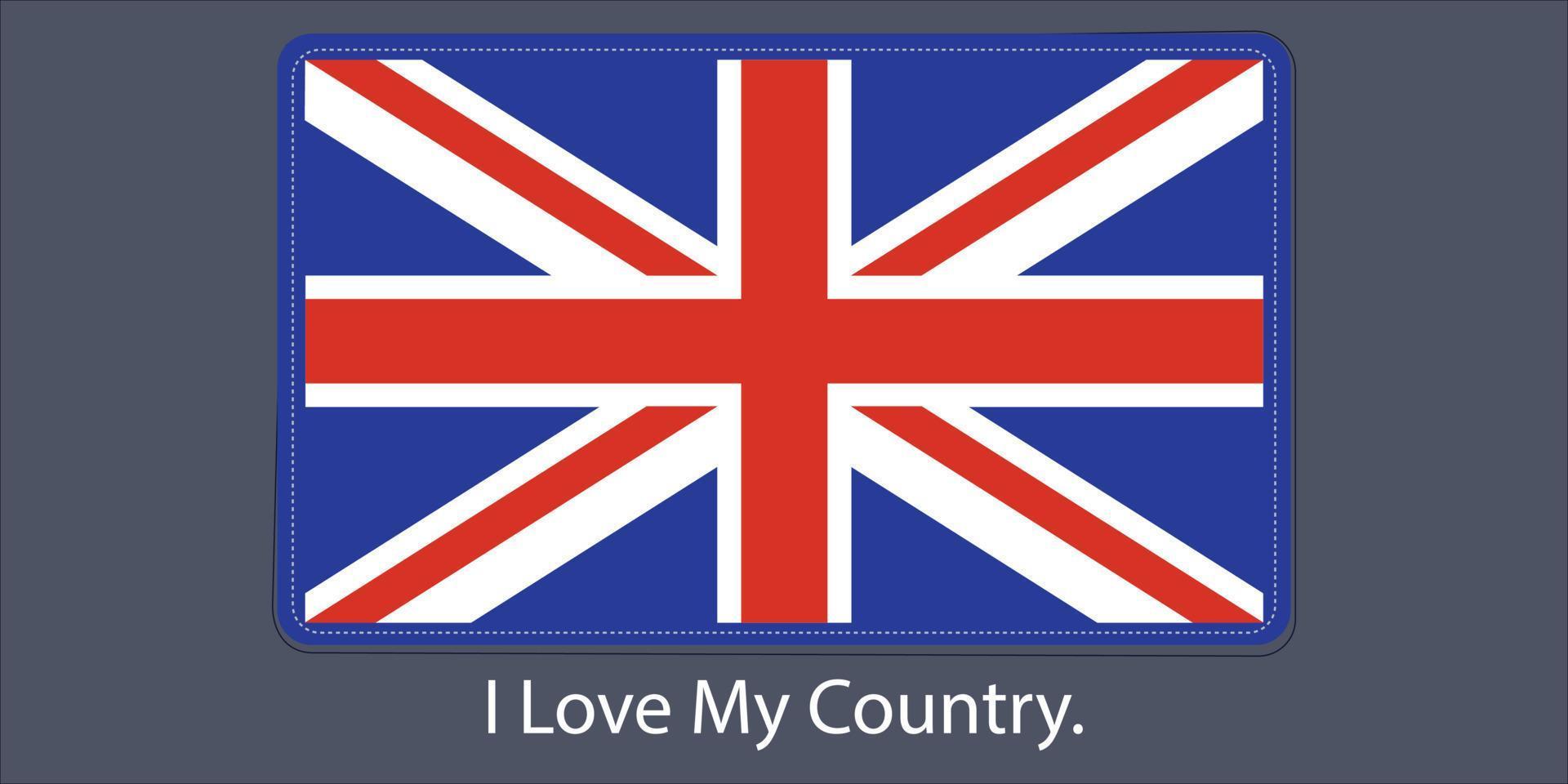 bandera de inglaterra con nuevo diseño de ilustración vectro de esquina simple vector