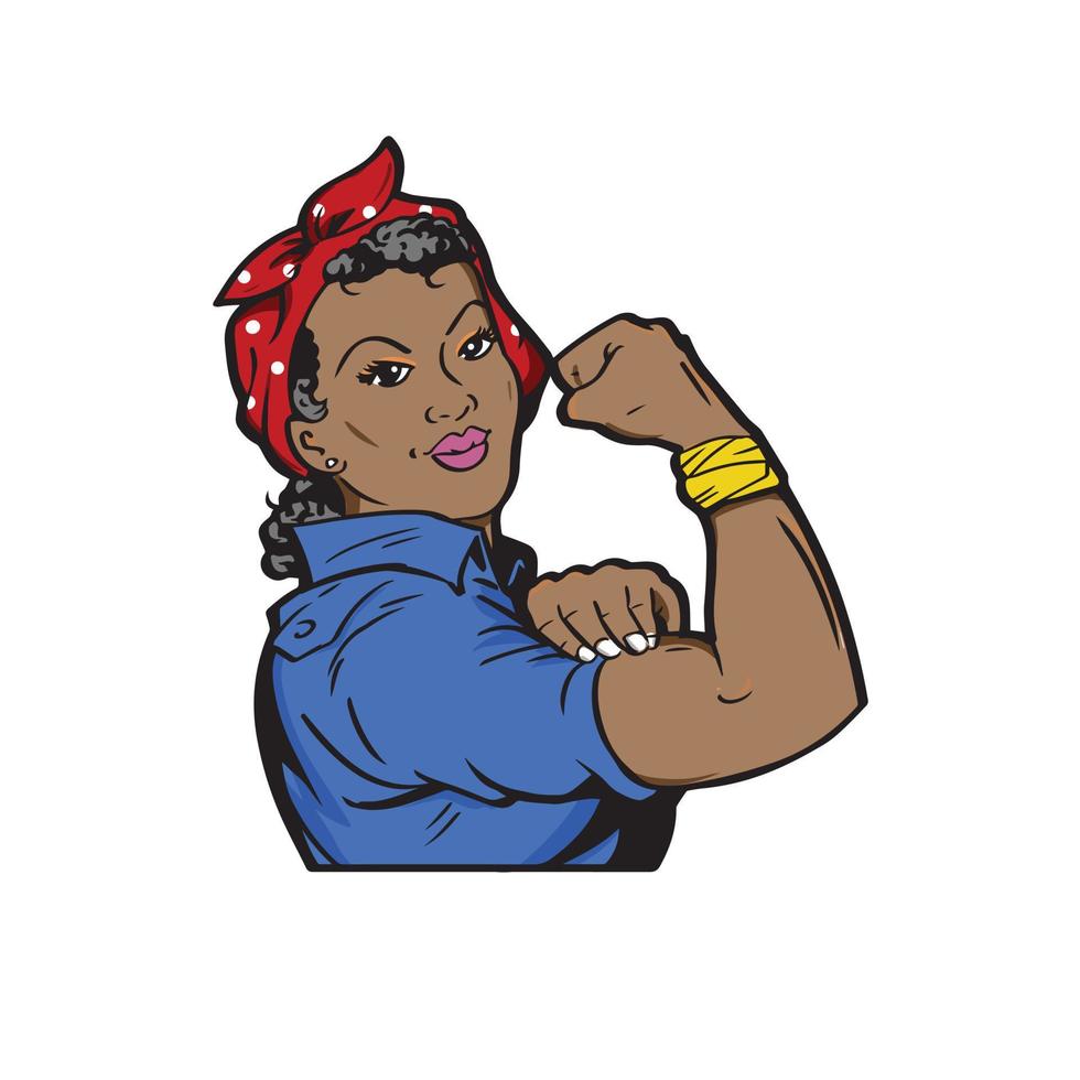 African American Version of Rosie The Riveter vector