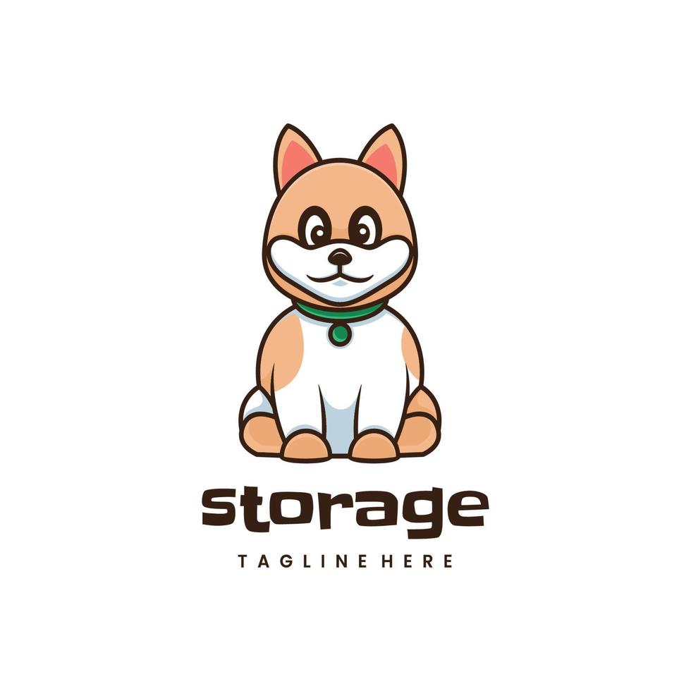 Vector Logo Illustration Storage Mascot Cartoon Style.