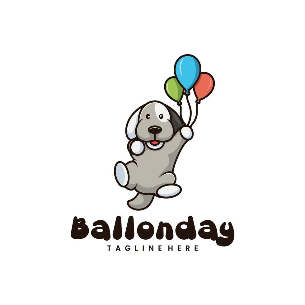 ilustración del logotipo vectorial estilo de dibujos animados de la mascota del día del globo. vector