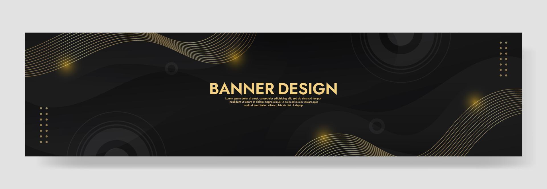 Abstract Black Fluid Wave Banner Template vector