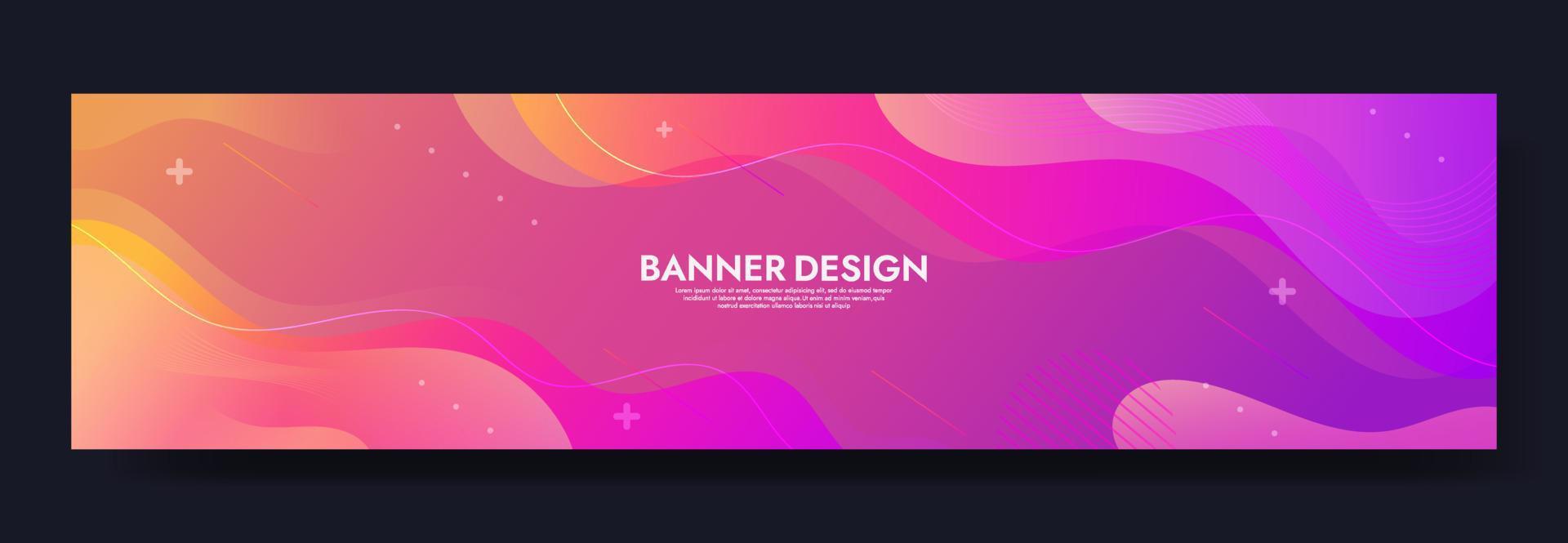 Abstract Colorful Fluid Wave Banner Template vector